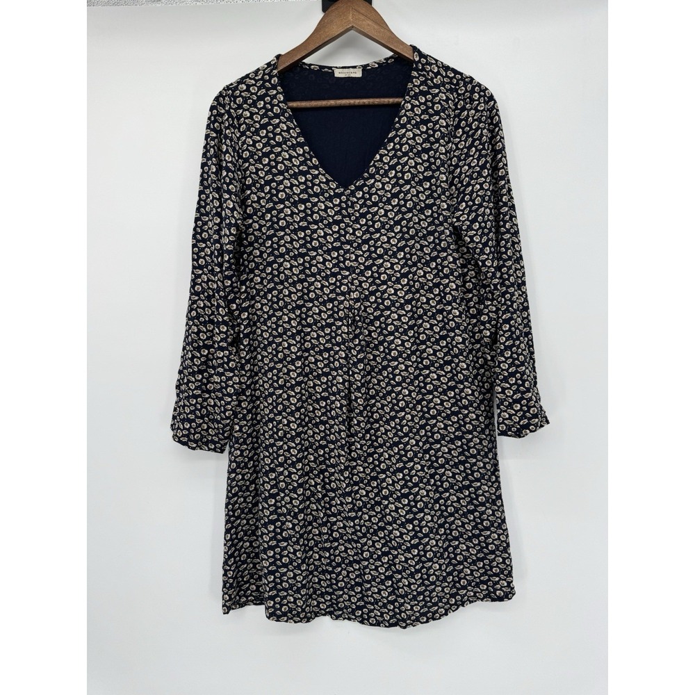 Mockingbird ditzy Floral Mini‎ Dress Babydoll Boho Navy Blue cottagecore M